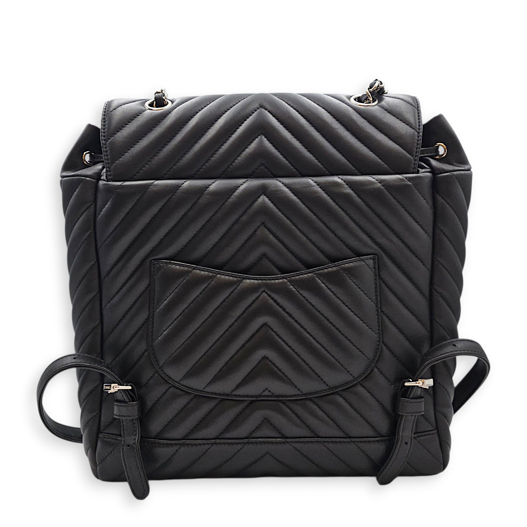 Urban Spirit Medium Black Backpack in Lambskin Silver hardware CL2608-023093 2