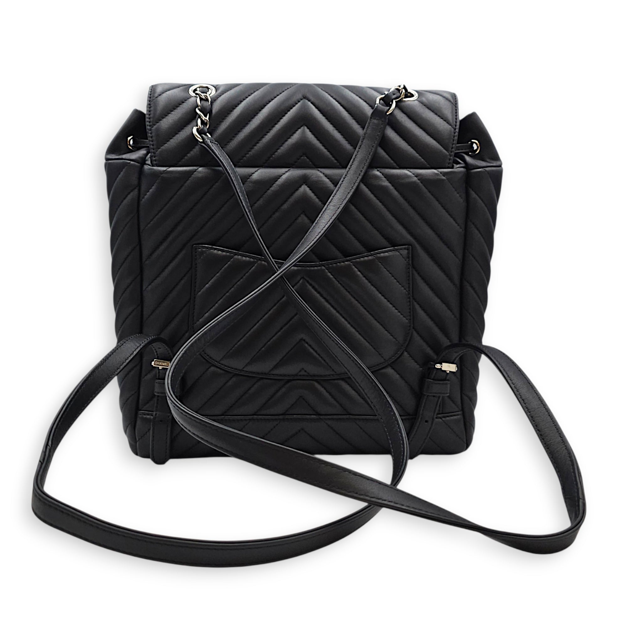Urban Spirit Medium Black Backpack in Lambskin Silver hardware CL2608-023093 3