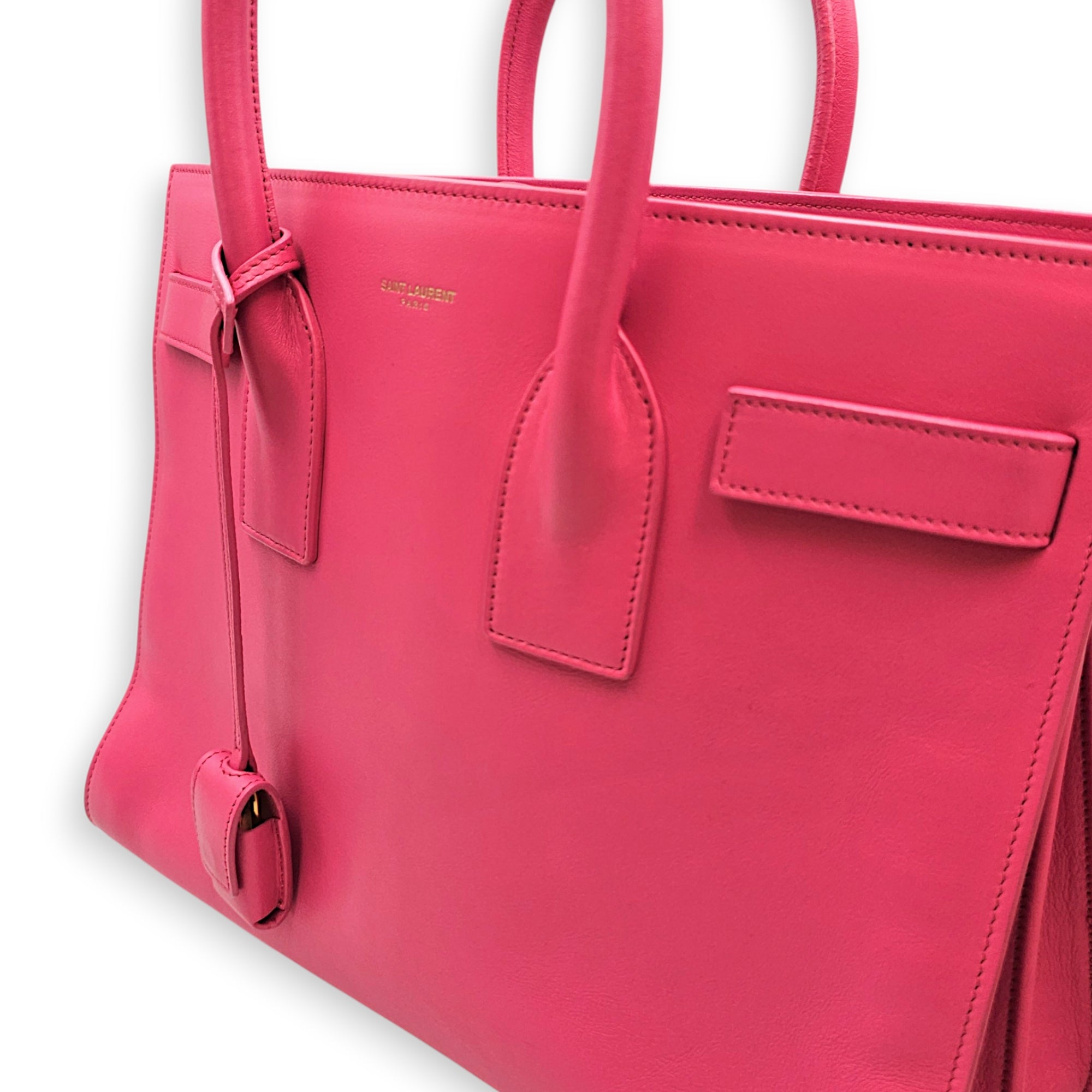 Sac de Jour 30cm Fuchsia Shoulder Bag in Calfskin Gold hardware CL2608-023094 12