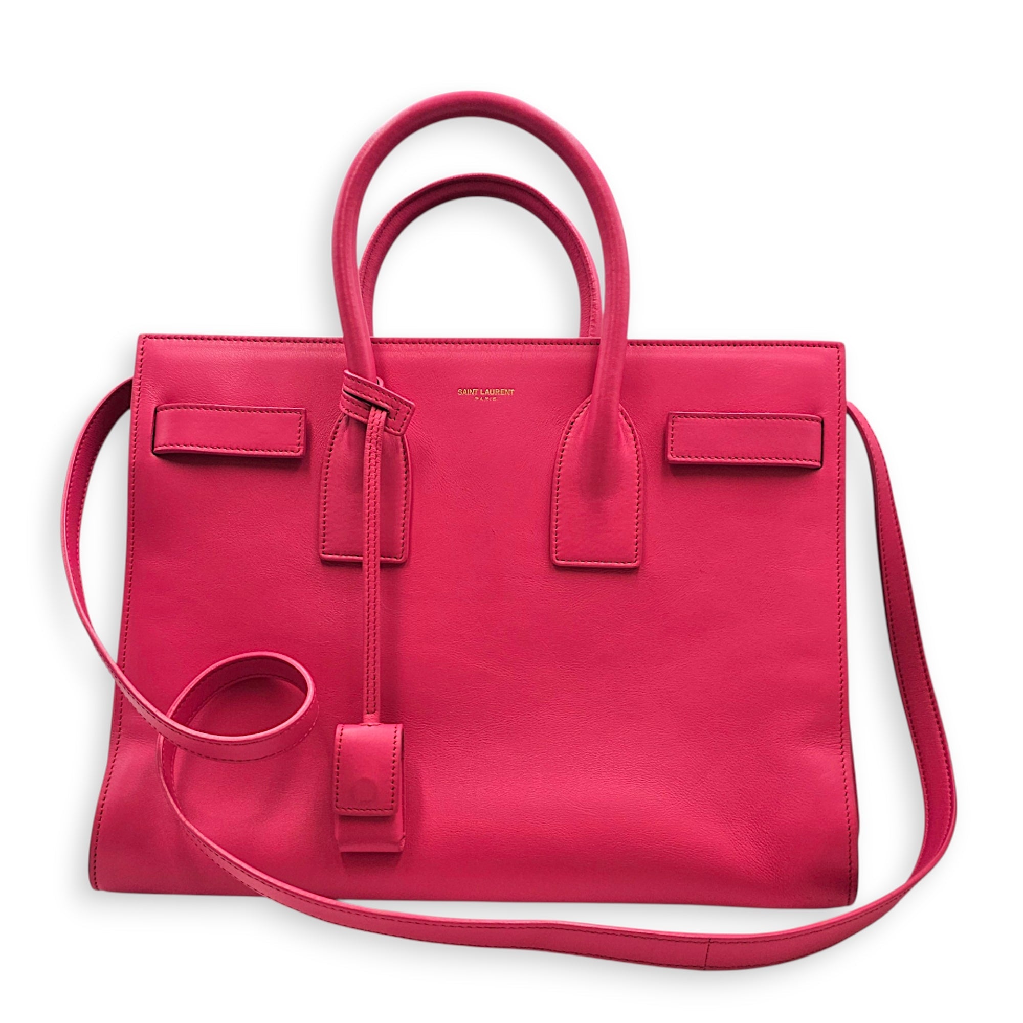Sac de Jour 30cm Fuchsia Shoulder Bag in Calfskin Gold hardware CL2608-023094 16