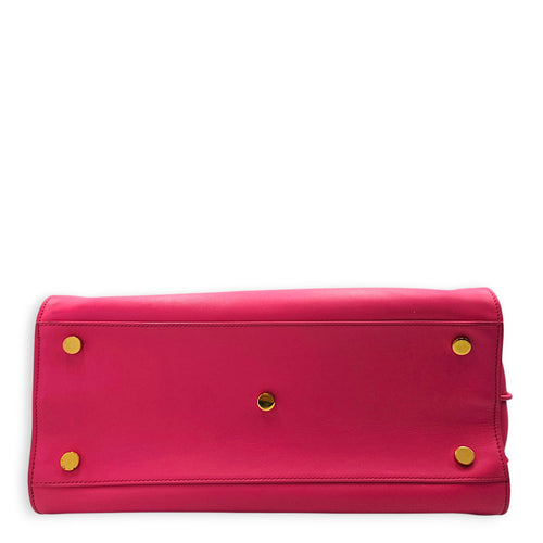 Sac de Jour 30 Fuchsia Top Handle Bag in Calfskin Gold hardware