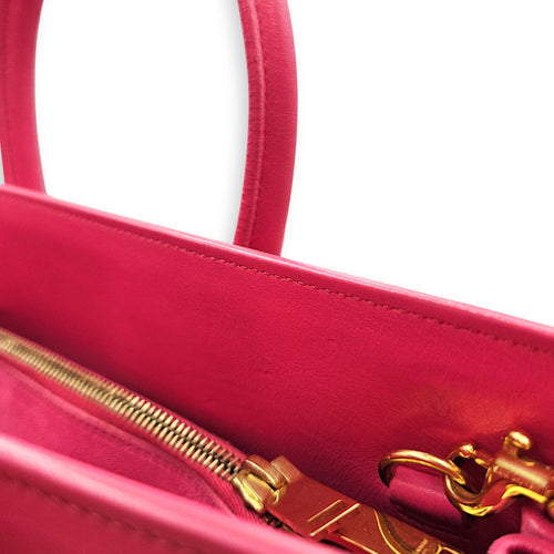 Sac de Jour 30 Fuchsia Top Handle Bag in Calfskin Gold hardware