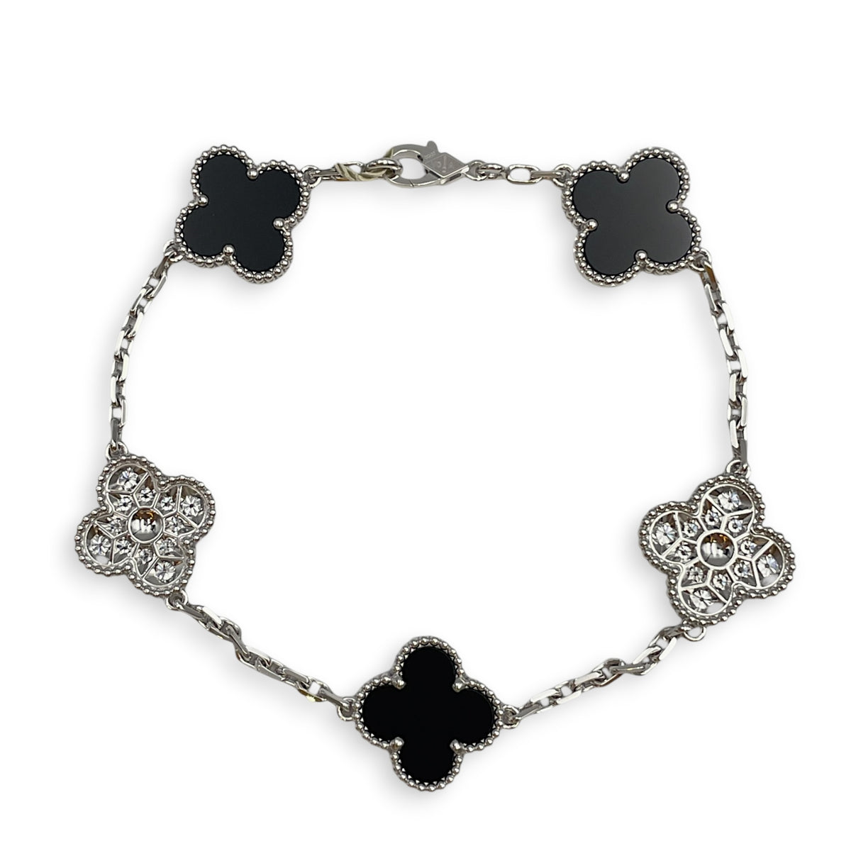 Vintage Alhambra Bracelet, 5 motifs Bracelet in Black