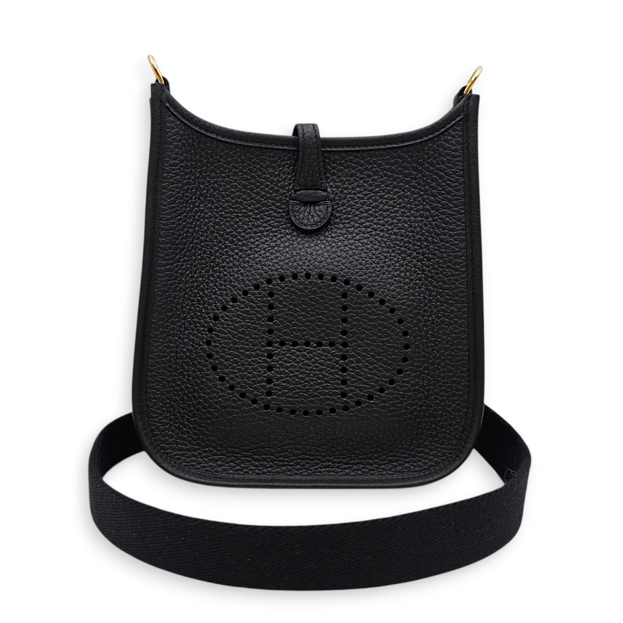 Evelyne Mini Noir in Clemence Gold hardware