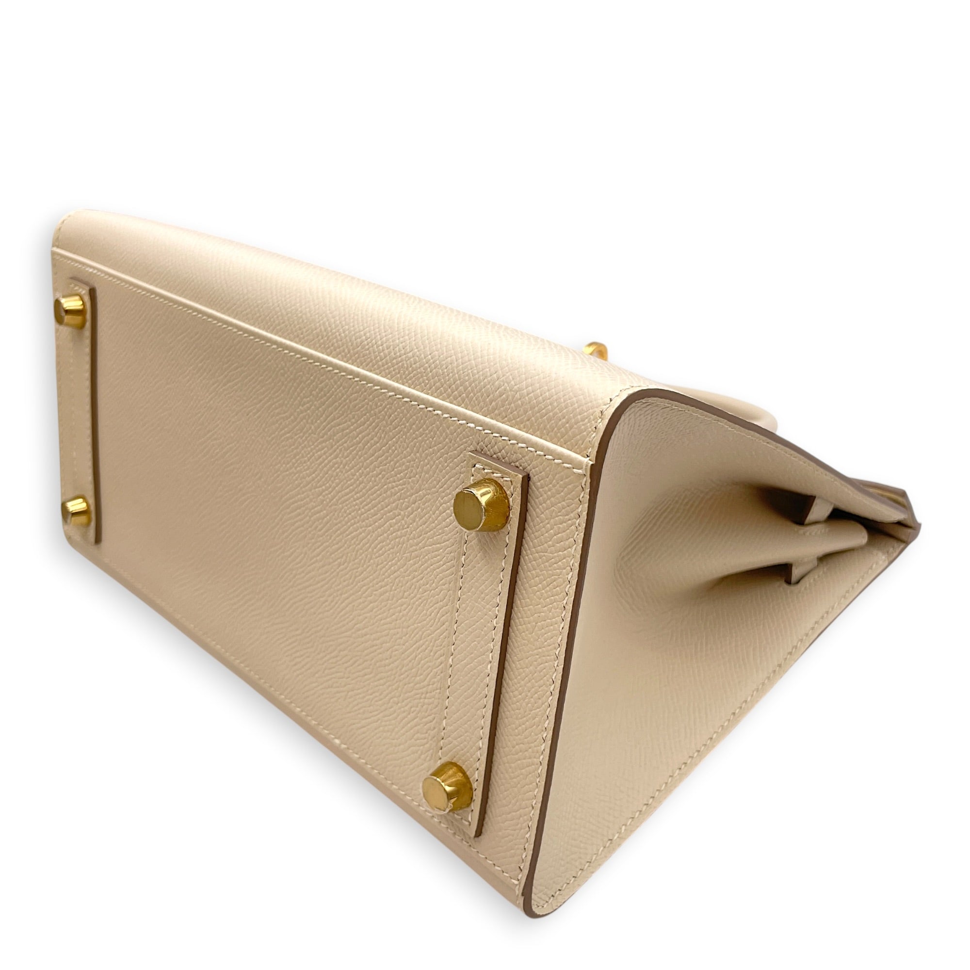Sellier Birkin 25 Craie in Epsom Gold hardware CL2608-023101 8