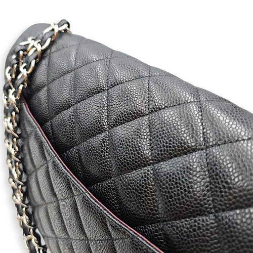 Classic Double Flap  Maxi Black Shoulder Bag in Caviar Leather Silver hardware CL2608-023103 10