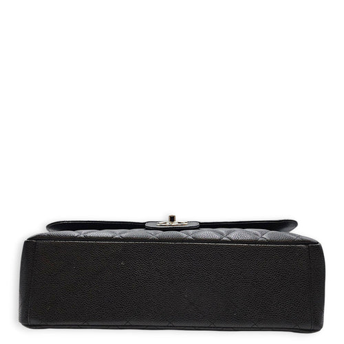 Classic Double Flap  Maxi Black Shoulder Bag in Caviar Leather Silver hardware CL2608-023103 5