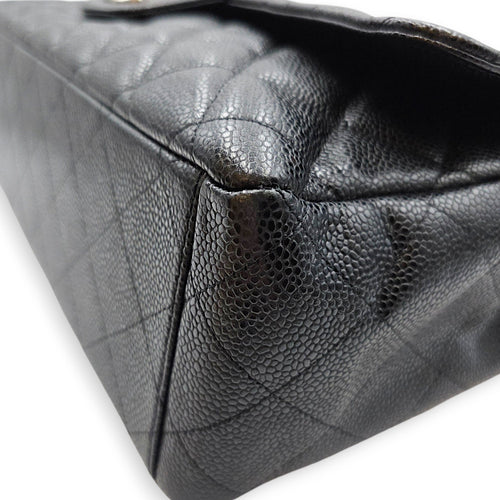 Classic Double Flap  Maxi Black Shoulder Bag in Caviar Leather Silver hardware CL2608-023103 8