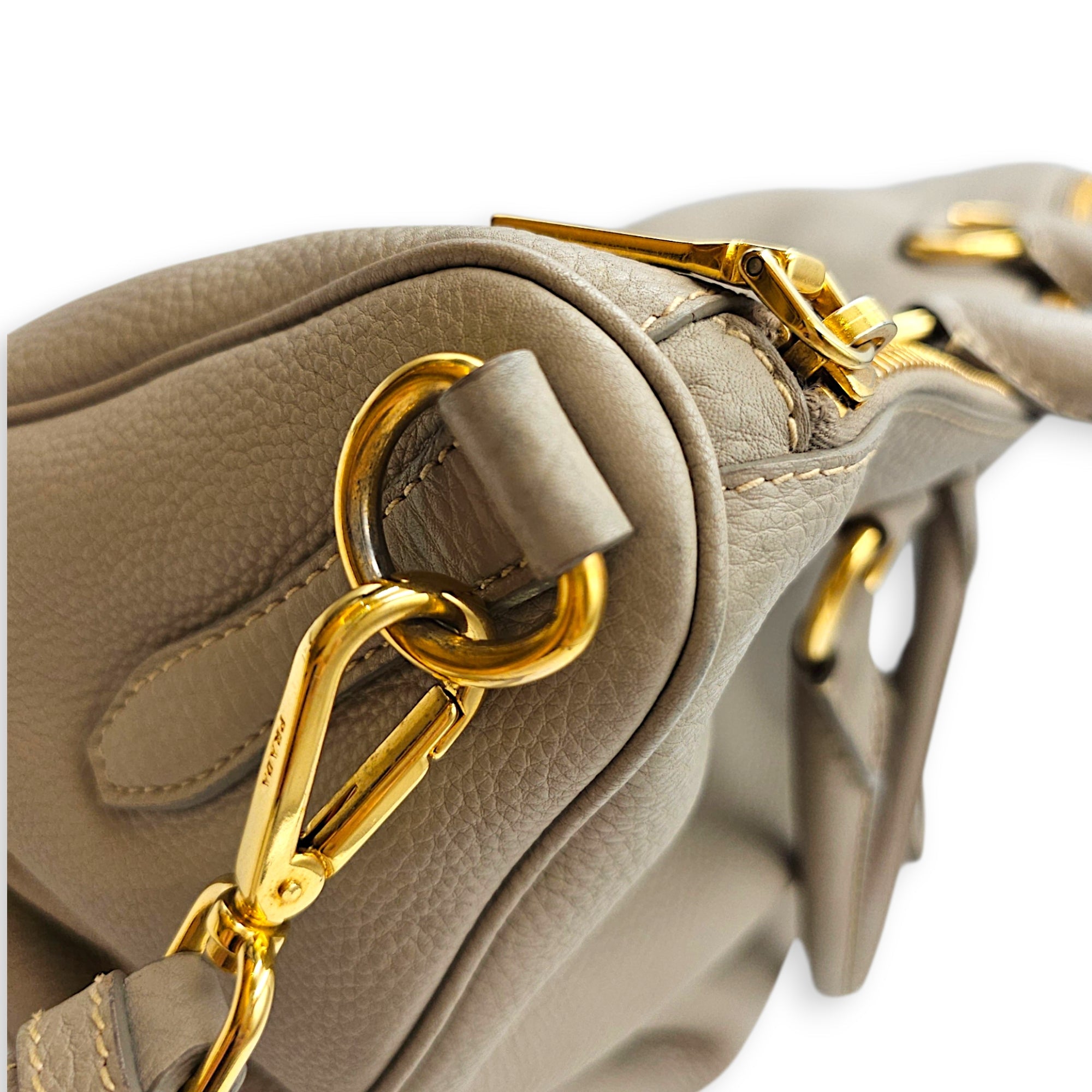 VItello Daino  38cm  Grey Shoulder Bag in Calfskin Gold hardware CL2608-023104 10