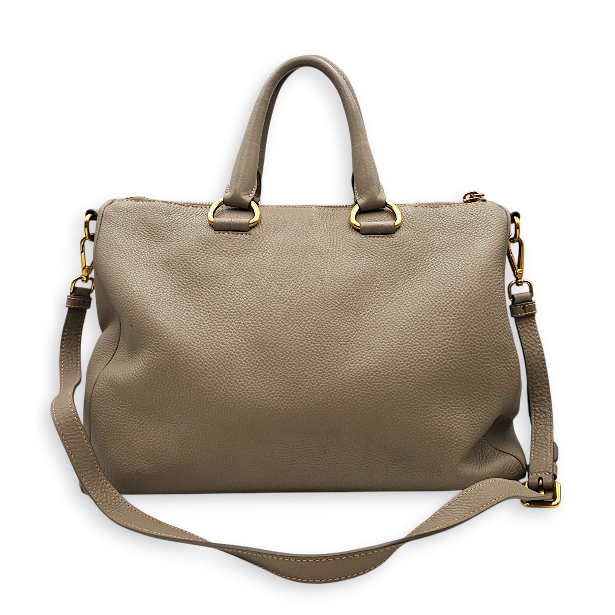 VItello Daino  38cm  Grey Shoulder Bag in Calfskin Gold hardware CL2608-023104 2