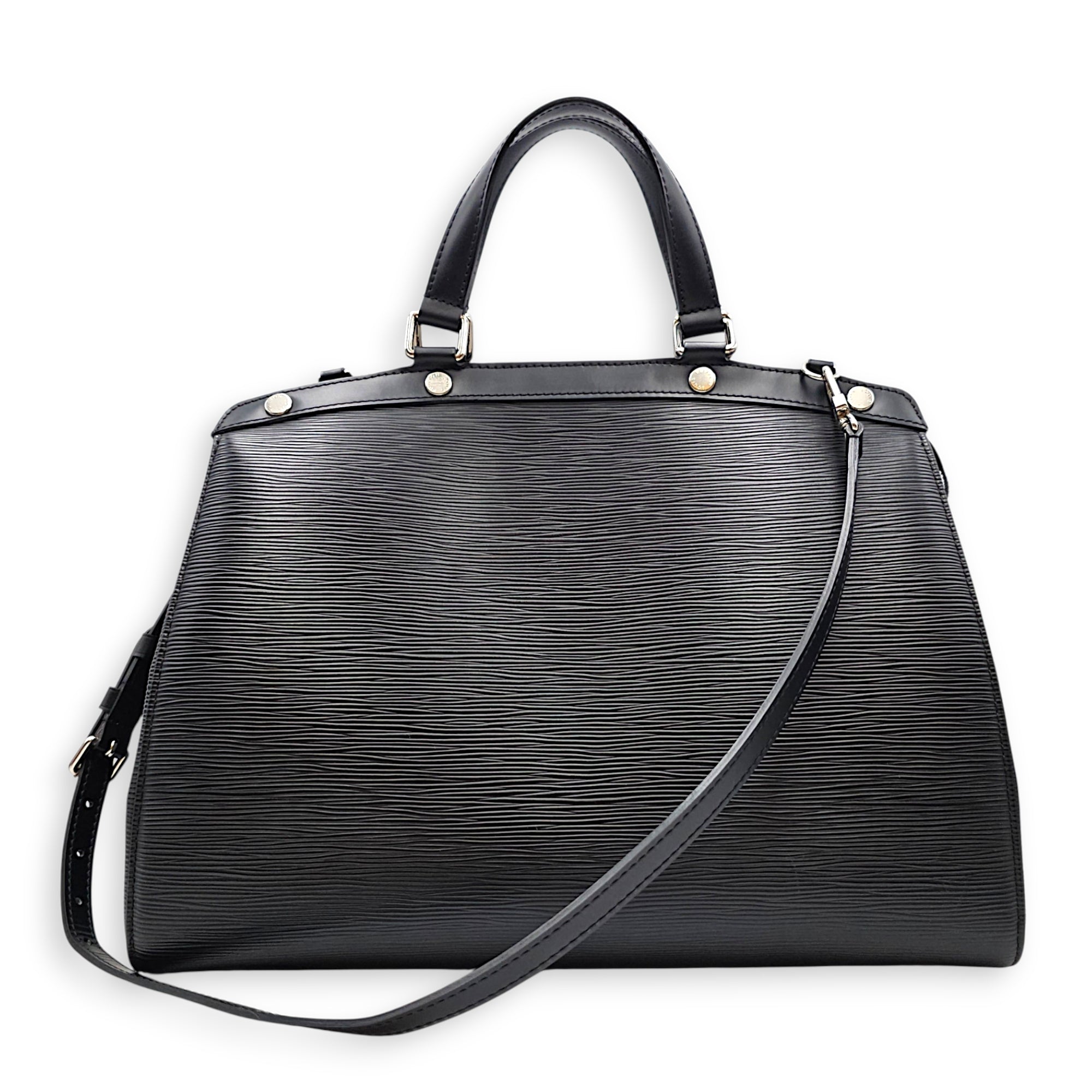 Brea GM Noir Top Handle Bag in Epi Leather Silver hardware CL2608-023105 2