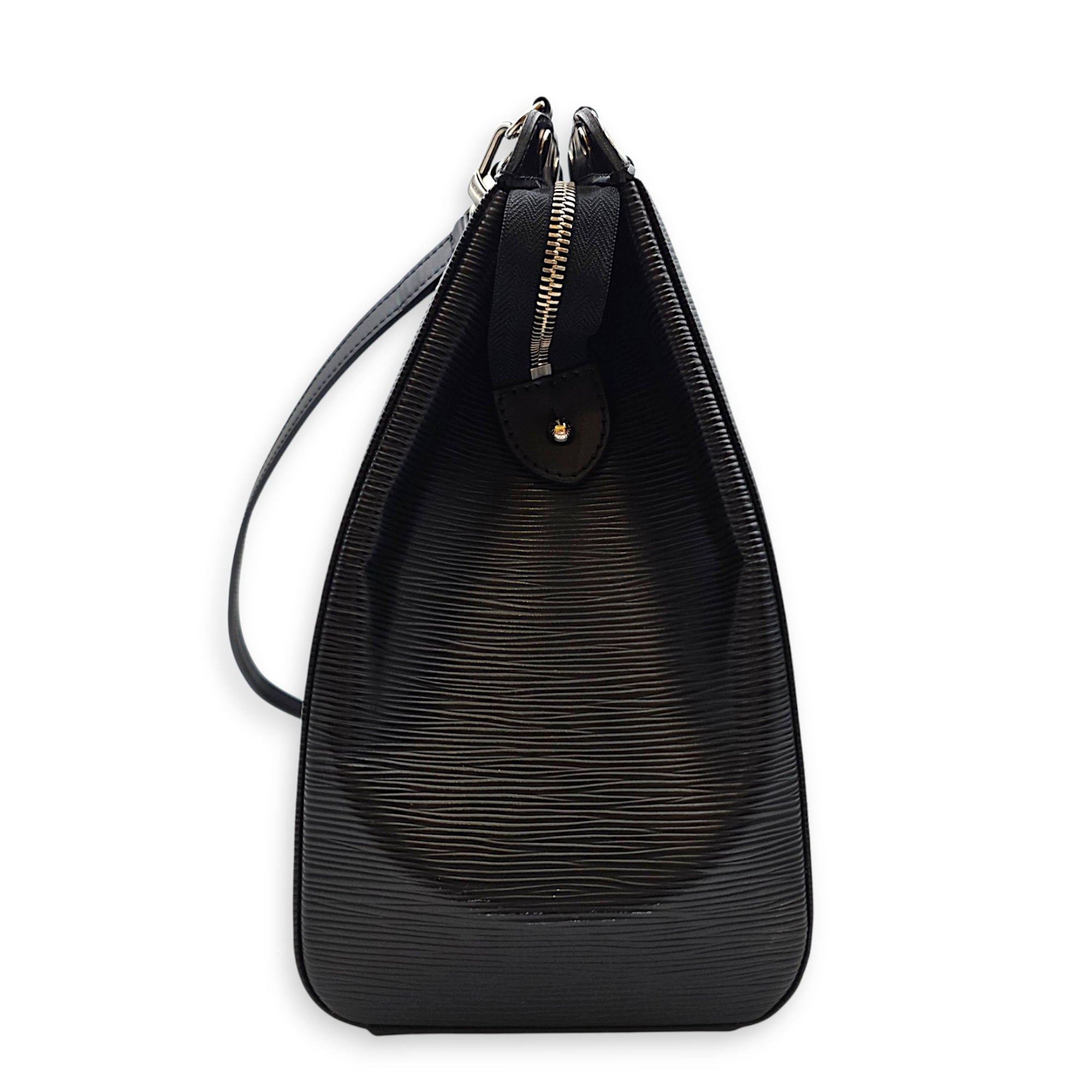 Brea GM Noir Top Handle Bag in Epi Leather Silver hardware CL2608-023105 3