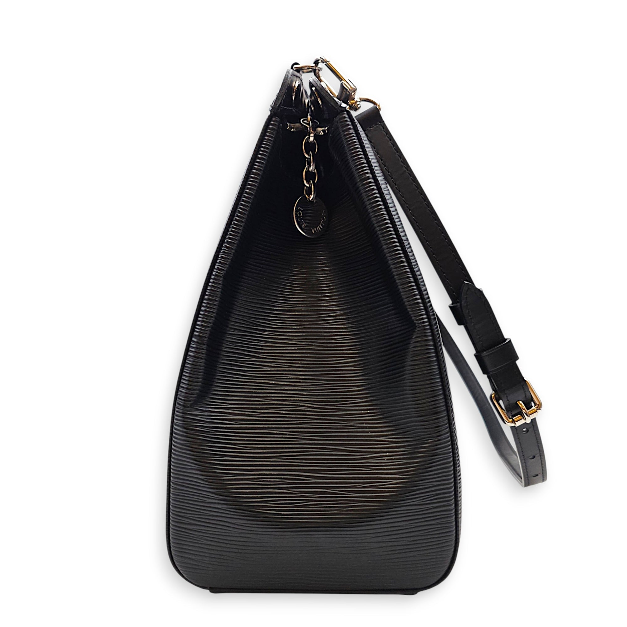 Brea GM Noir Top Handle Bag in Epi Leather Silver hardware CL2608-023105 4