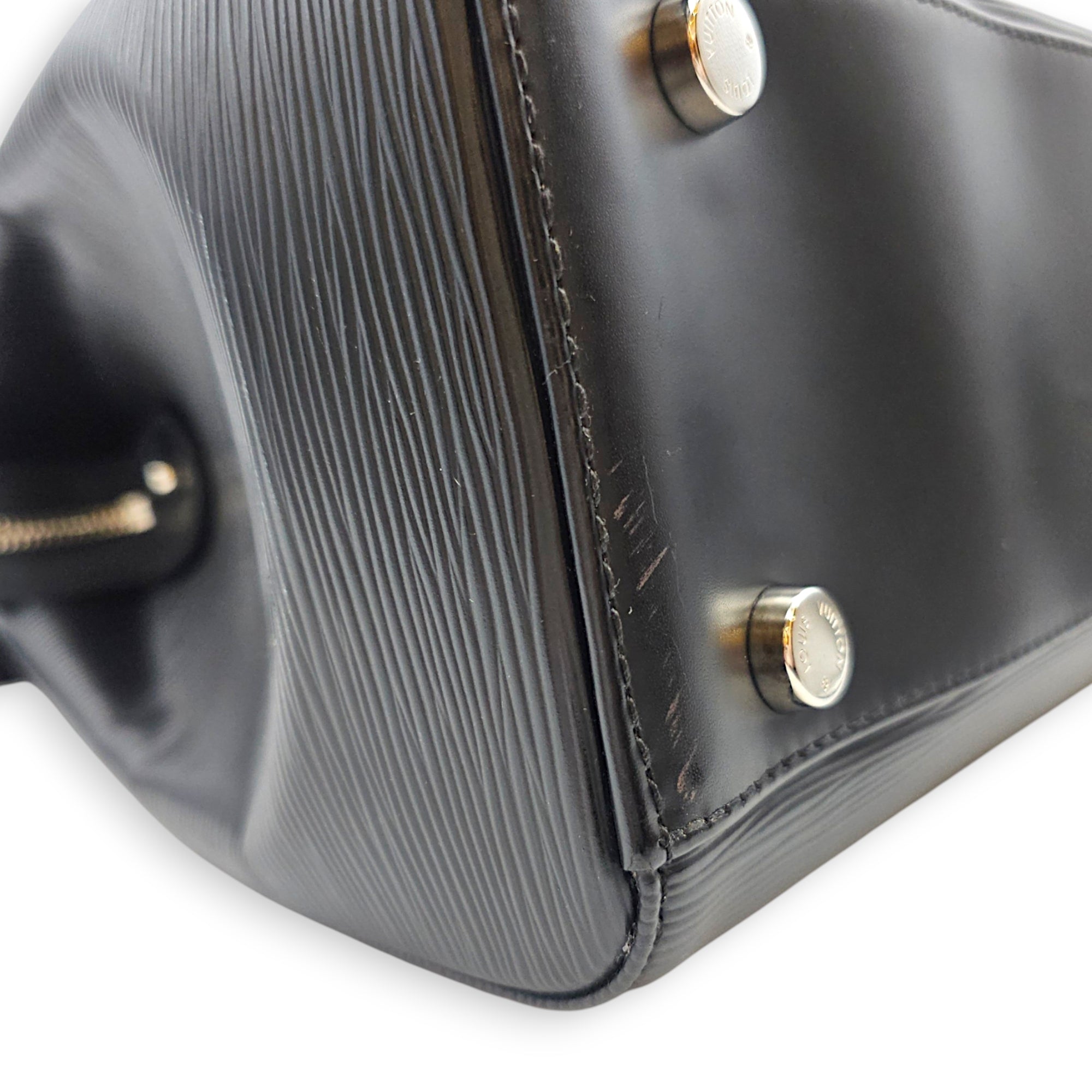 Brea GM Noir Top Handle Bag in Epi Leather Silver hardware CL2608-023105 8