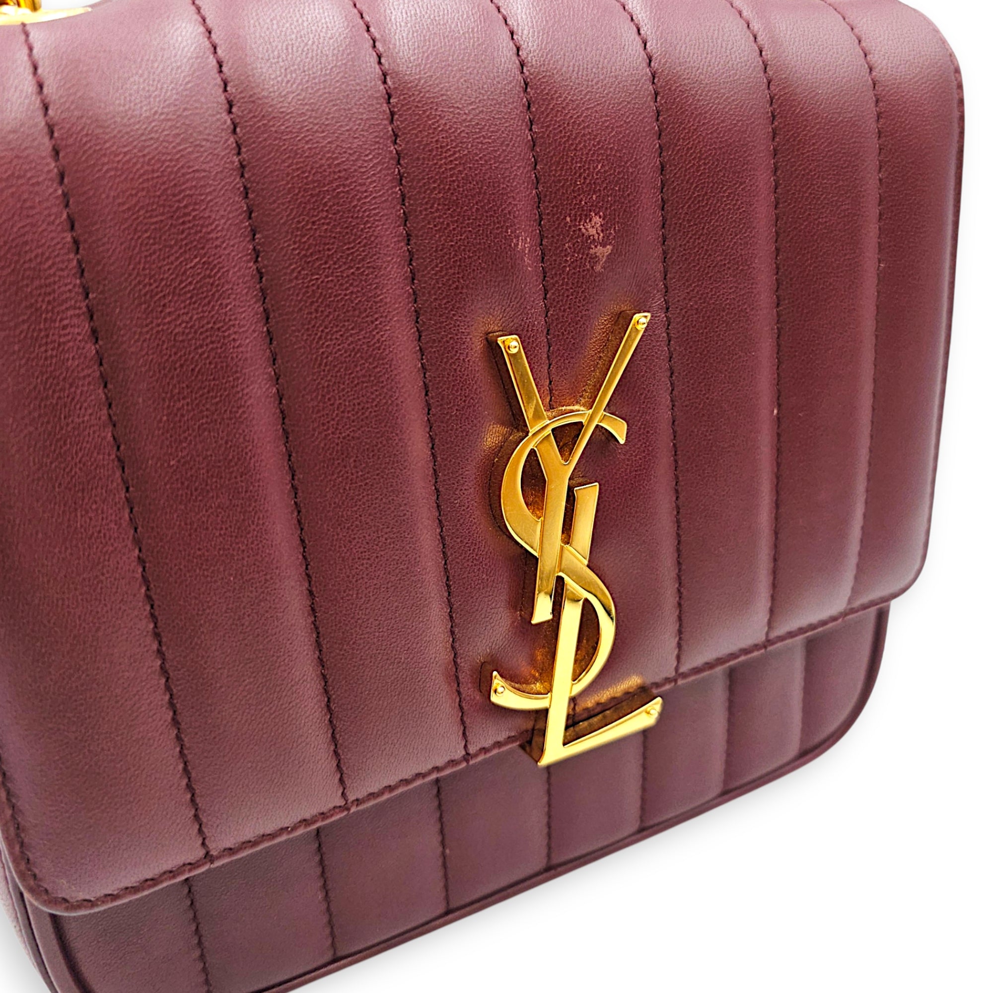 VIcky  Bordeaux Shoulder Bag in Lambskin Gold hardware