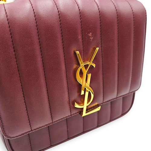 VIcky  Bordeaux Shoulder Bag in Lambskin Gold hardware