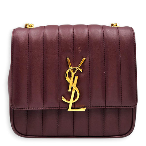 VIcky  Bordeaux Shoulder Bag in Lambskin Gold hardware