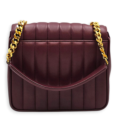 VIcky  Bordeaux Shoulder Bag in Lambskin Gold hardware