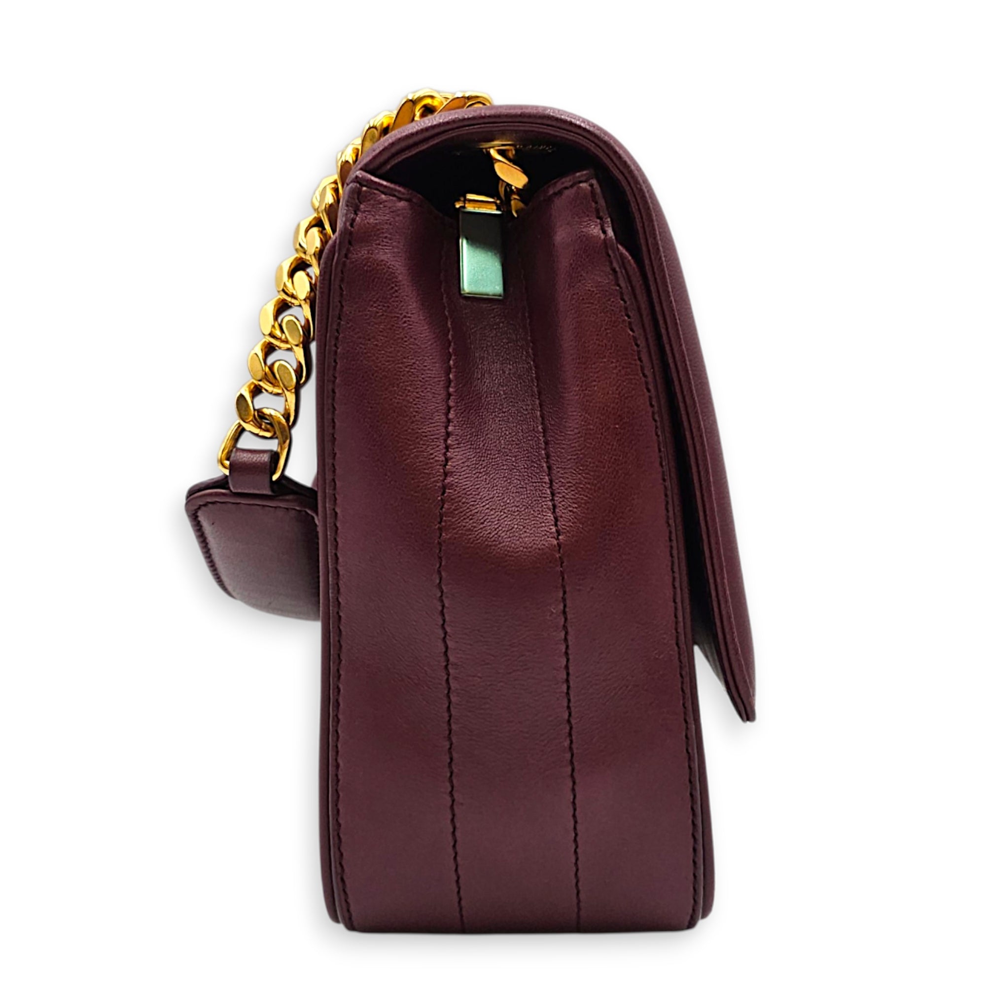 VIcky  Bordeaux Shoulder Bag in Lambskin Gold hardware