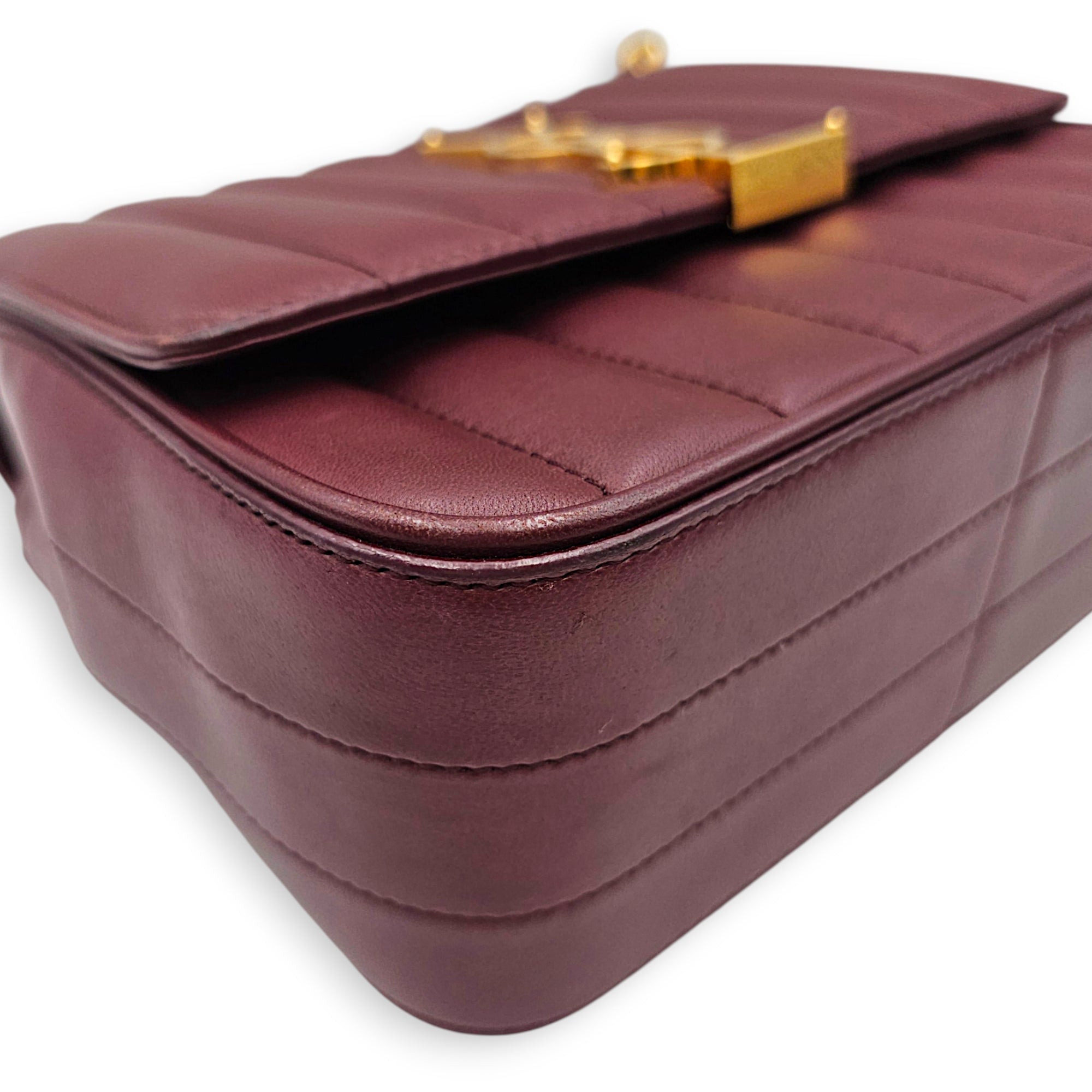VIcky  Bordeaux Shoulder Bag in Lambskin Gold hardware