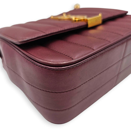 VIcky  Bordeaux Shoulder Bag in Lambskin Gold hardware