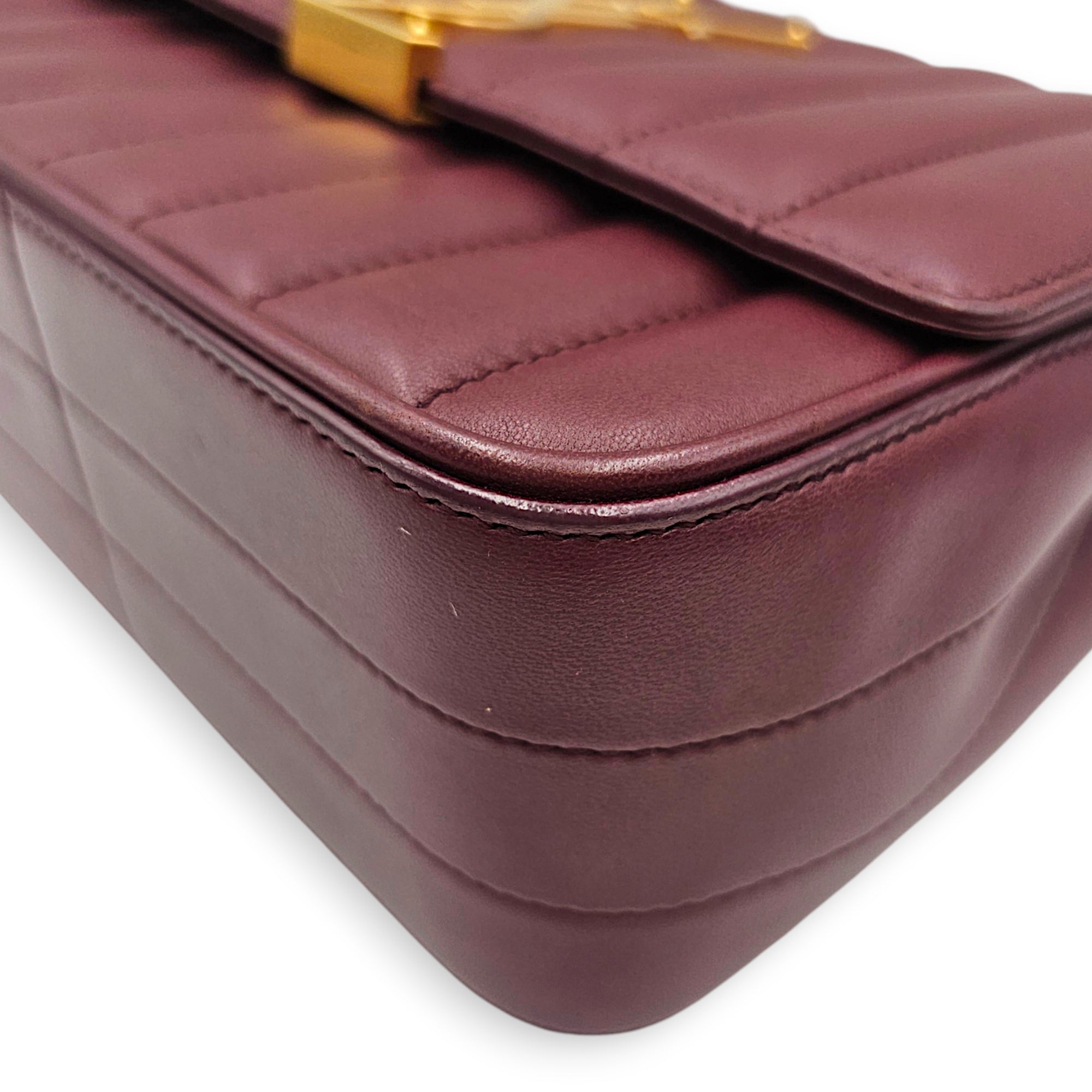 VIcky  Bordeaux Shoulder Bag in Lambskin Gold hardware