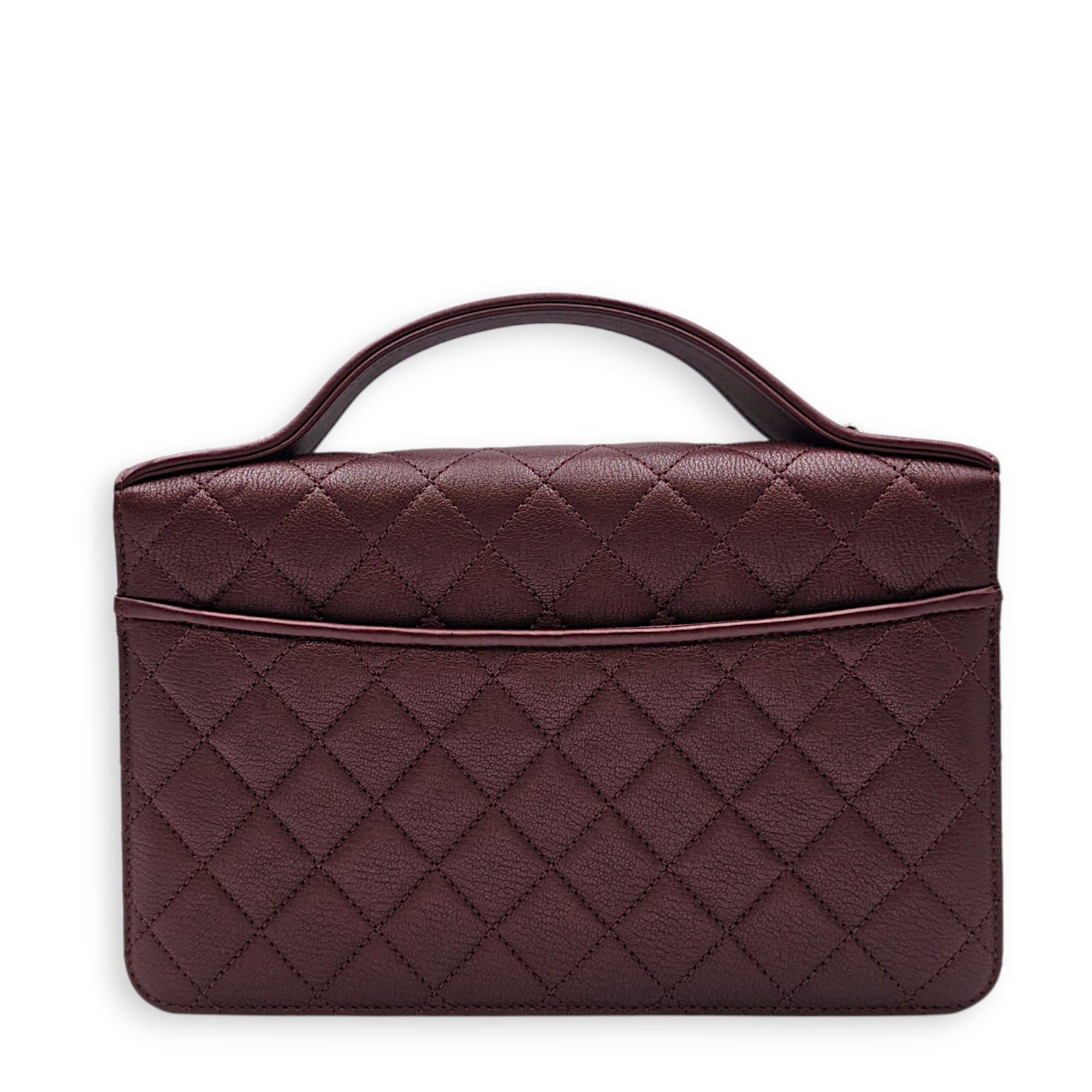 University Flap 25cm Dark Red / Burgundy Crossbody Bag in Goat Leather Ruthenium hardware CL2608-023113 2
