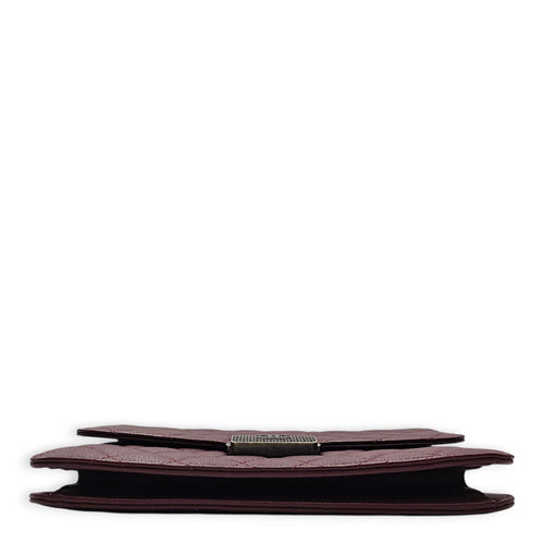 University Flap 25cm Dark Red / Burgundy Crossbody Bag in Goat Leather Ruthenium hardware CL2608-023113 5