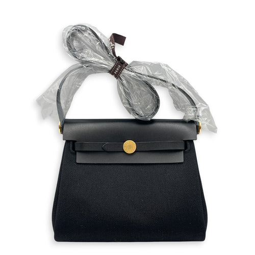 Herbag 20 Noir in Vache Hunter/Toile Gold hardware CL2608-023122 1