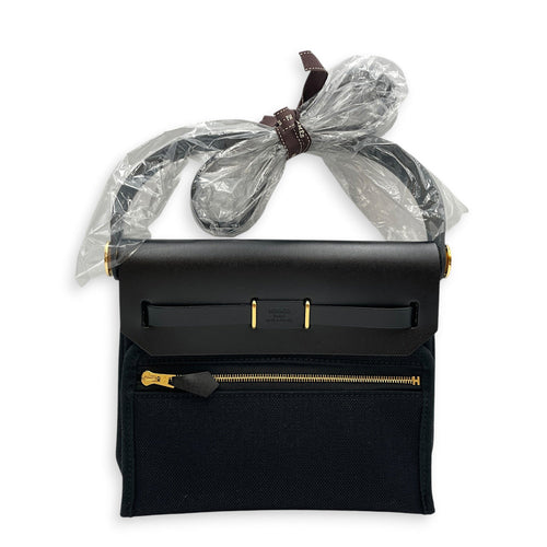 Herbag 20 Noir in Vache Hunter/Toile Gold hardware CL2608-023122 2