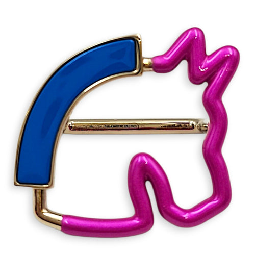 Cheval Neon 70 Blue/Rose Scarf ring Palladium hardware CL2608-023124 1