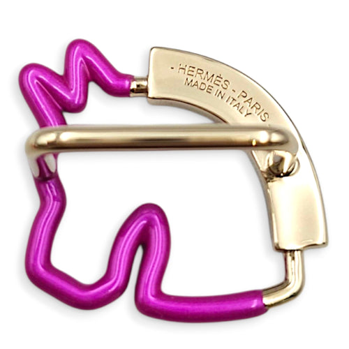 Cheval Neon 70 Blue/Rose Scarf ring Palladium hardware CL2608-023124 2