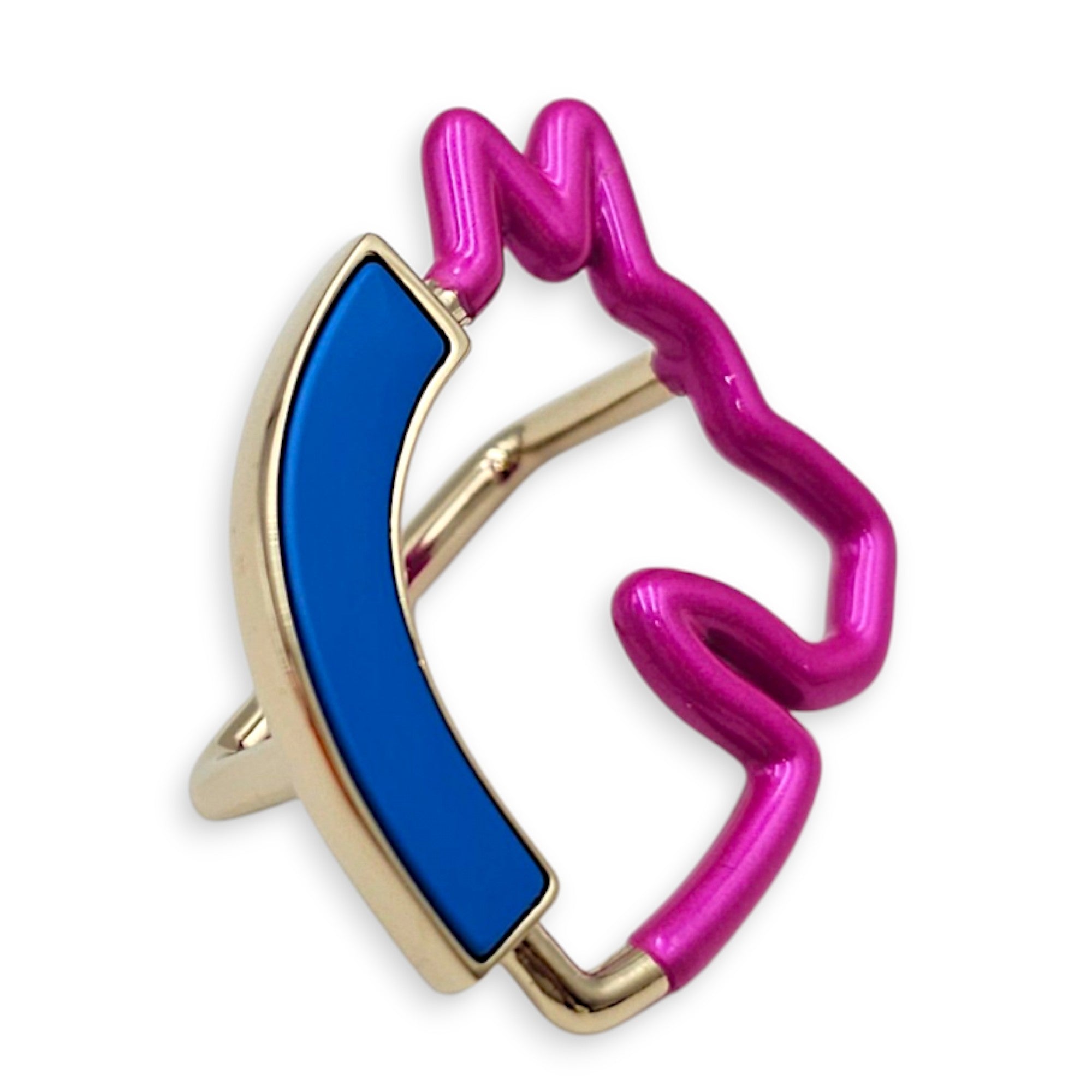 Cheval Neon 70 Blue/Rose Scarf ring Palladium hardware CL2608-023124 3