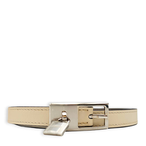 Lucky 15 Reversible 80cm Nata/Etoupe Belt in Epsom Palladium hardware CL2608-023128 1