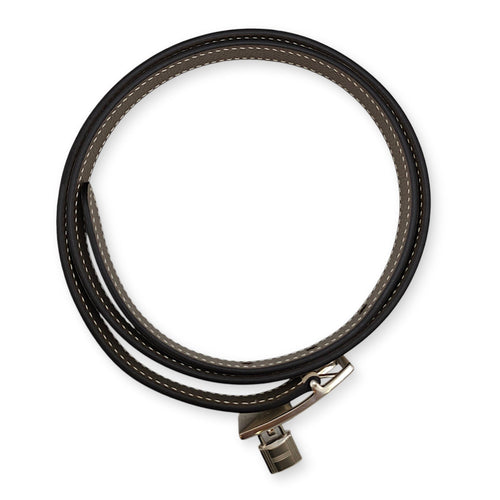 Lucky 15 Reversible 80cm Nata/Etoupe Belt in Epsom Palladium hardware CL2608-023128 3
