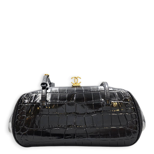 26B Clutch  Black Shoulder Bag in Embossed  Croc  Gold hardware CL2608-023134 2