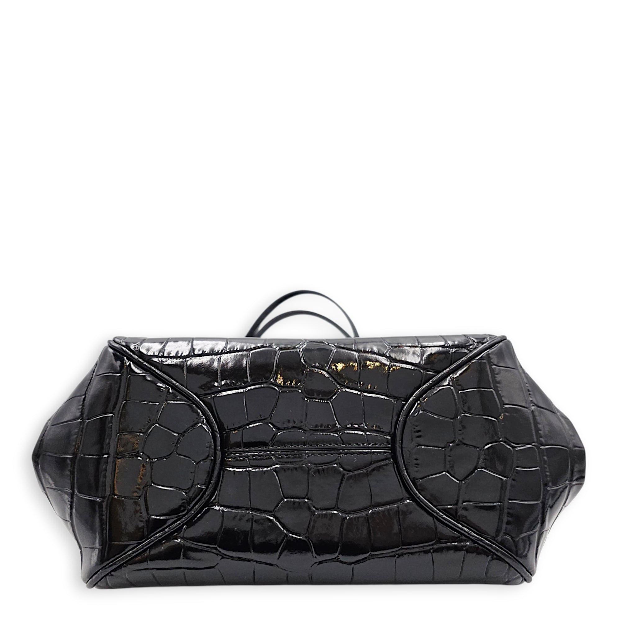 26B Clutch  Black Shoulder Bag in Embossed  Croc  Gold hardware CL2608-023134 5