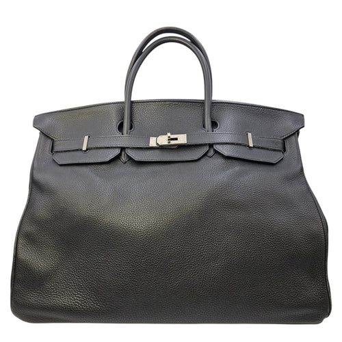 Birkin Voyage 50 Noir in Togo Palladium hardware