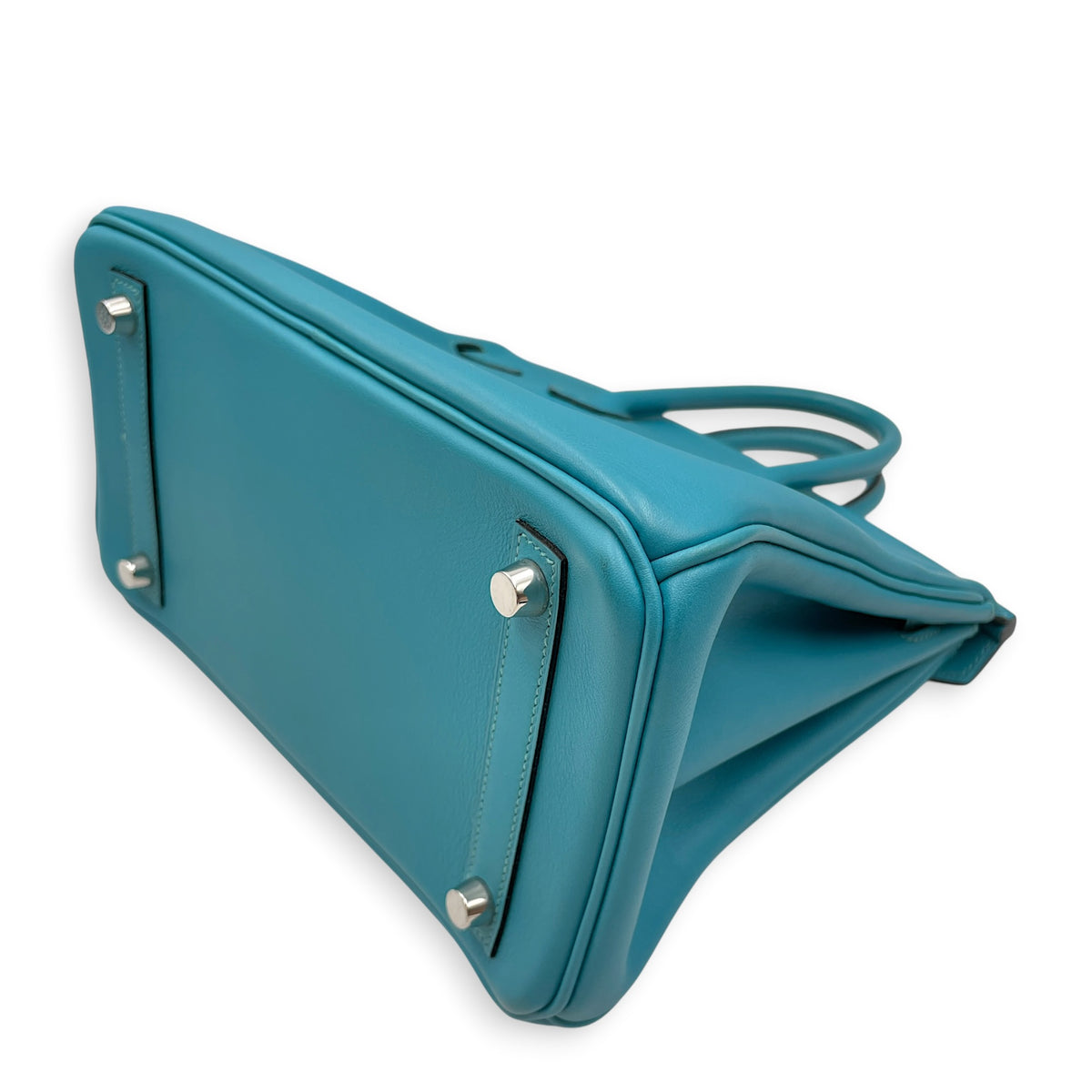 Birkin 25 Bleu Paon in Swift Palladium hardware