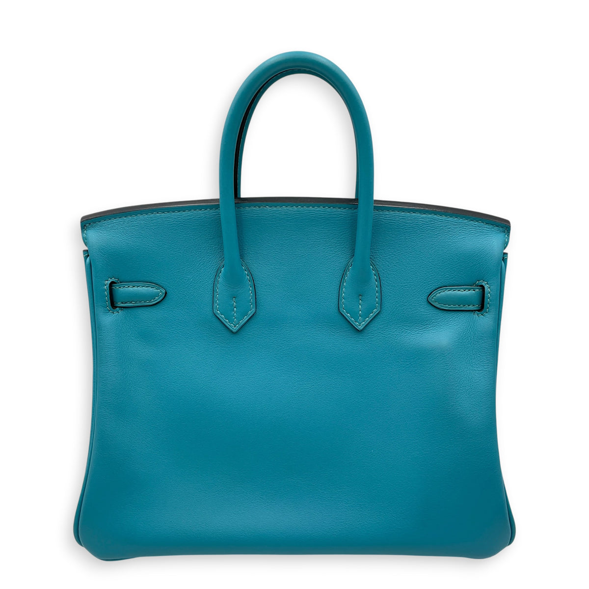 Birkin 25 Bleu Paon in Swift Palladium hardware