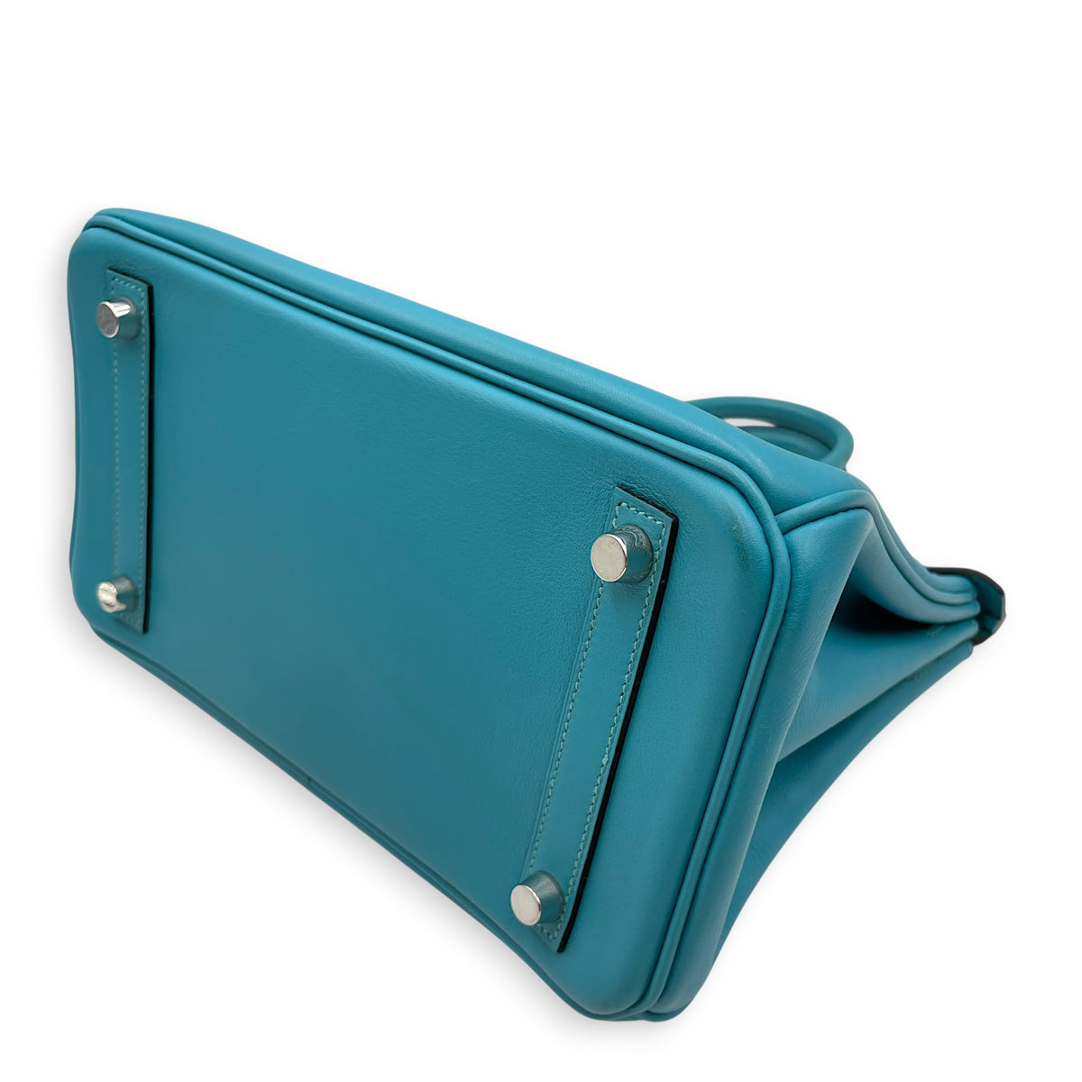 Birkin 25 Bleu Paon in Swift Palladium hardware