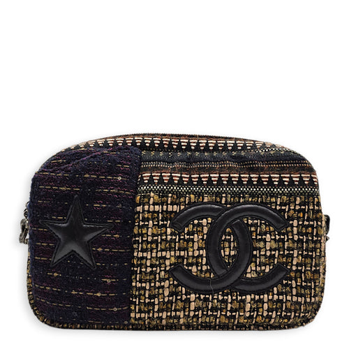 Paris-Dallas Tweed Camera Multi-colour Shoulder Bag in Tweed Gunmetal hardware