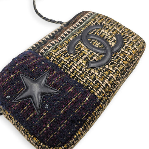 Paris-Dallas Tweed Camera Multi-colour Shoulder Bag in Tweed Gunmetal hardware