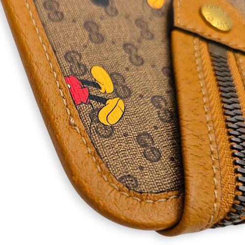 Mini Disney Mickey Mouse X GG Supreme 30cm Brown Clutch in Coated Canvas Gold hardware CL2608-023143 7