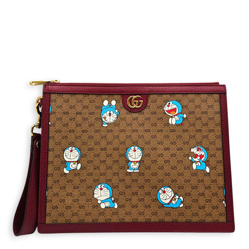 GG Supreme Doraemon x  Gucci Mini Brown Clutch in Coated Canvas Gold hardware CL2608-023144 1