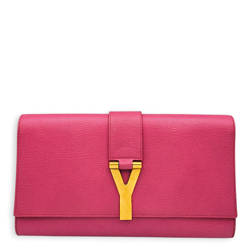 Classic Y Ligue  28cm Pink Clutch  in Calfskin Gold hardware CL2608-023145 1