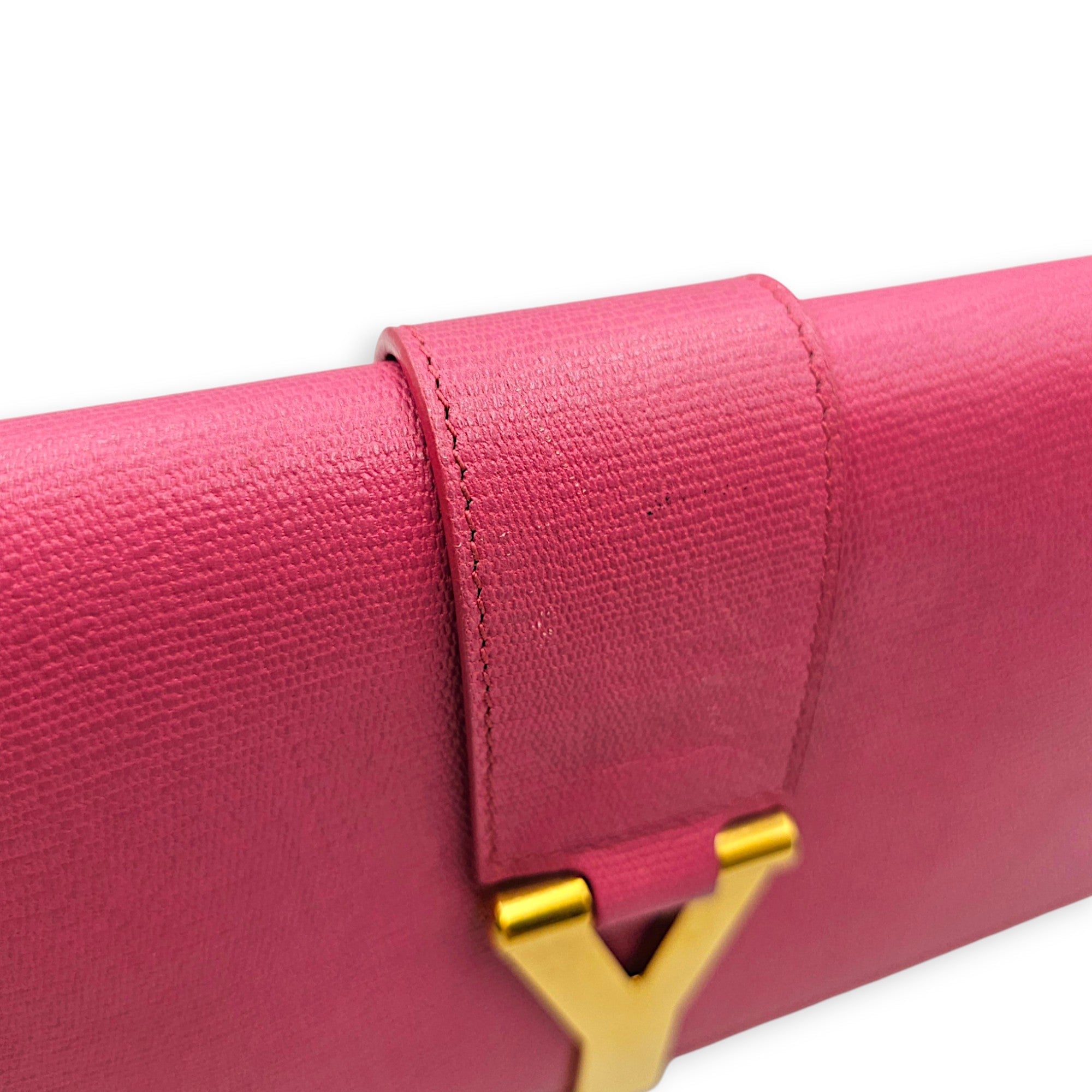 Classic Y Ligue  28cm Pink Clutch  in Calfskin Gold hardware CL2608-023145 10