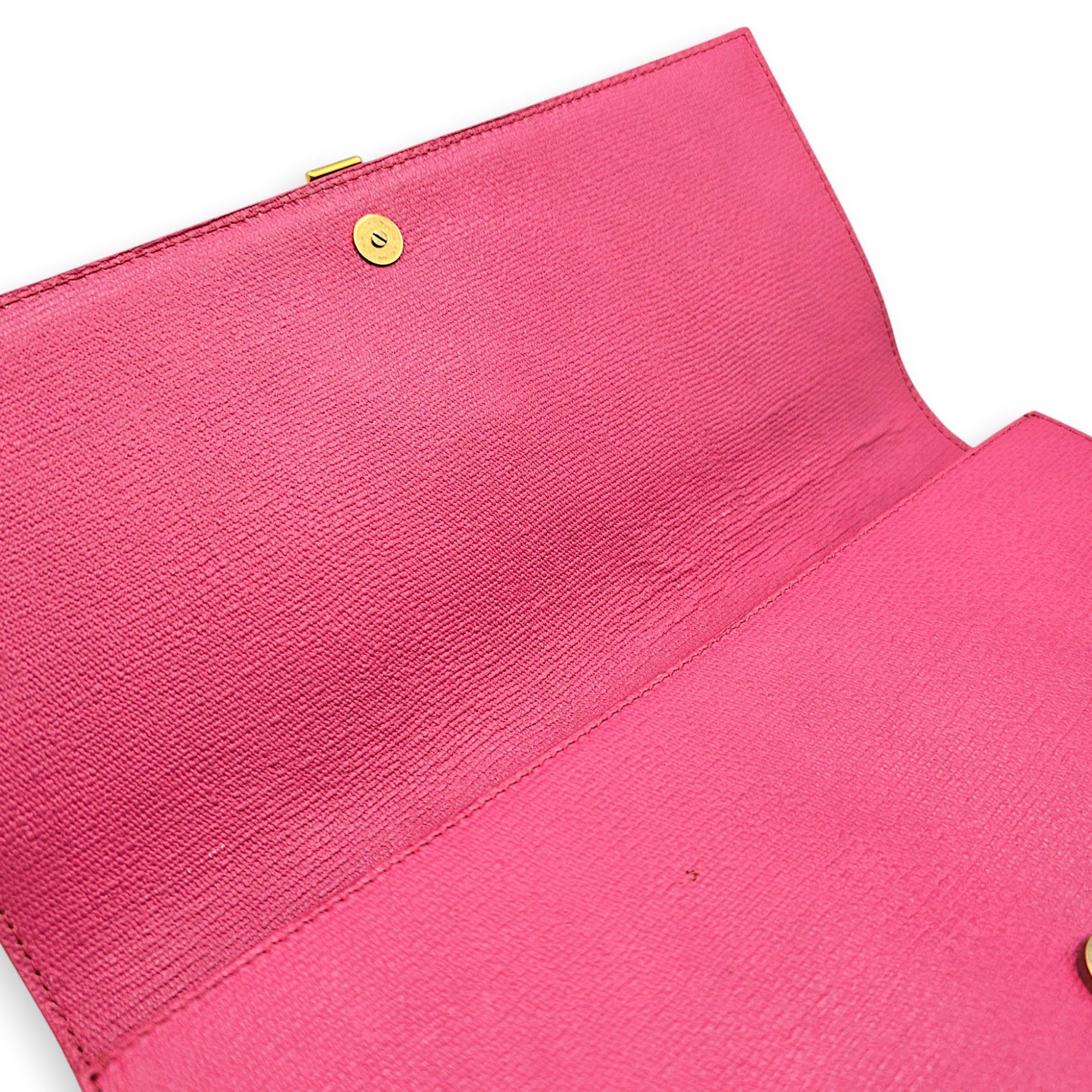 Classic Y Ligue  28cm Pink Clutch  in Calfskin Gold hardware CL2608-023145 14