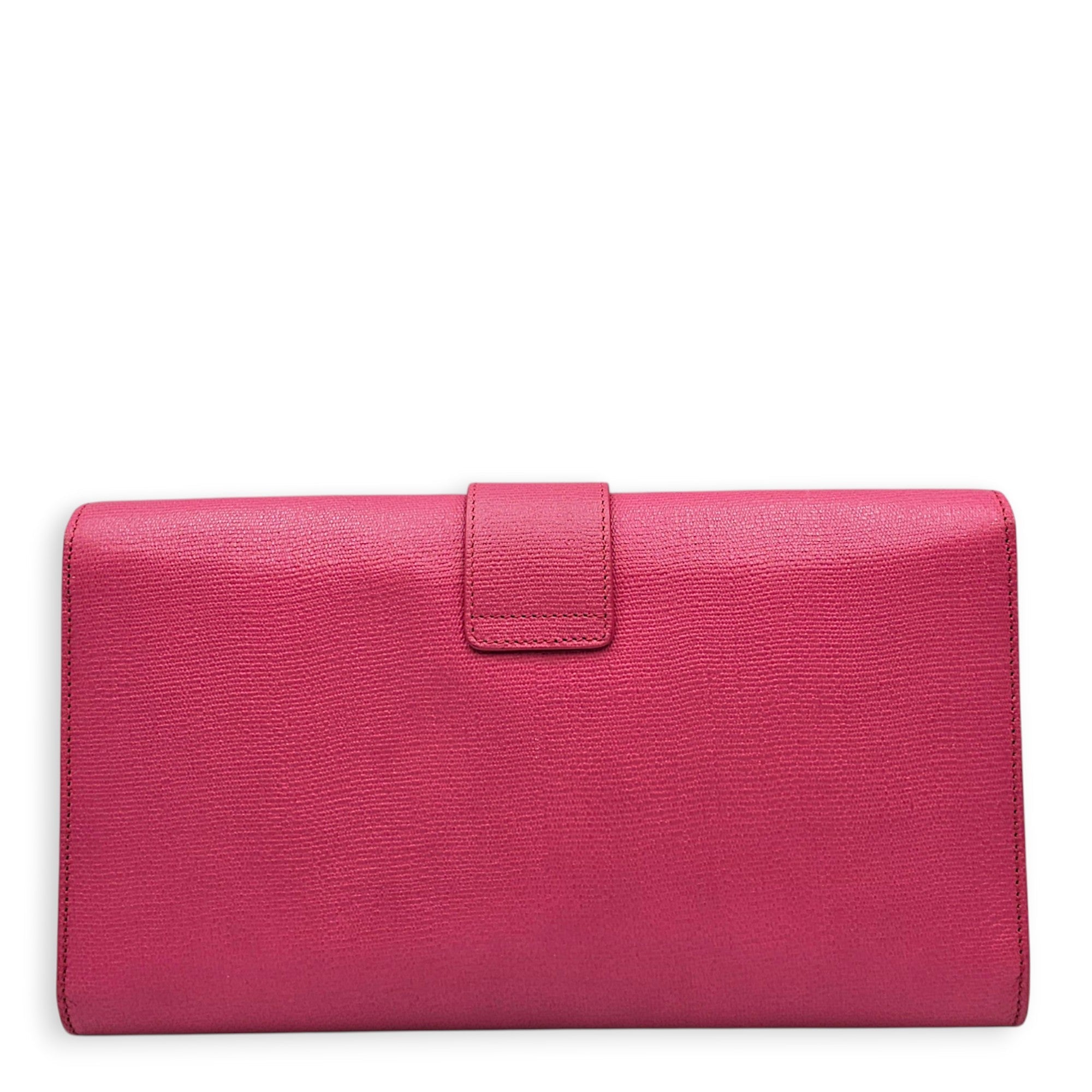 Classic Y Ligue  28cm Pink Clutch  in Calfskin Gold hardware CL2608-023145 2