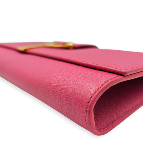 Classic Y Ligue  28cm Pink Clutch  in Calfskin Gold hardware CL2608-023145 7